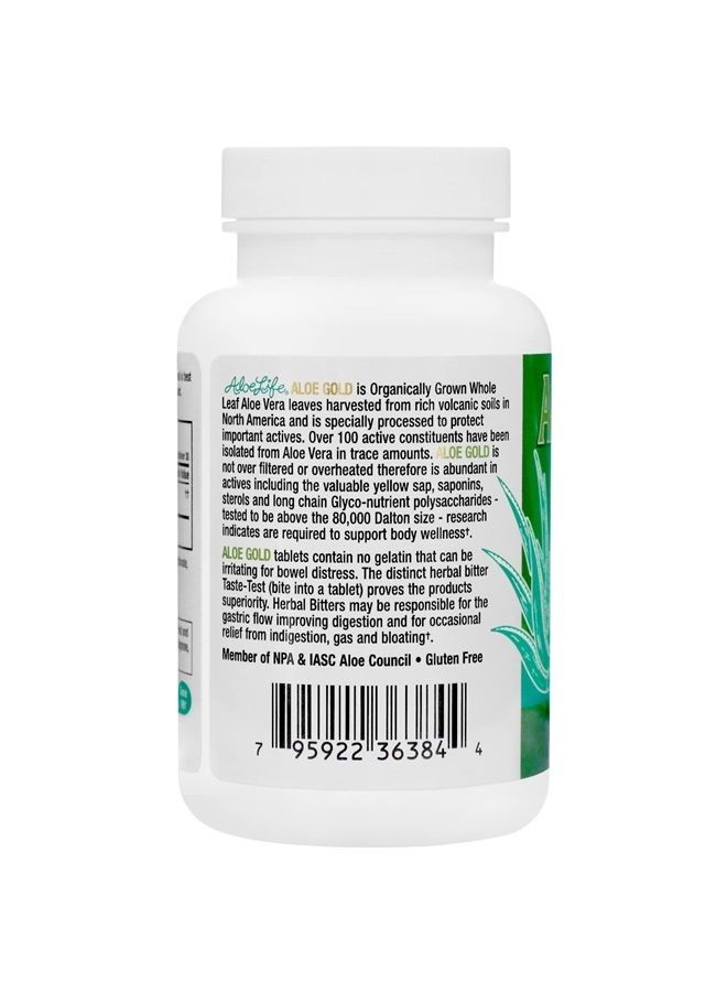 Aloe Life Aloe Gold Tablets, Immune Support & Healthy Herbal Bitters, Supports Proper Digestion, Promotes Energy & Body Wellness, Certified Organically Grown Whole Leaf Aloe Vera Leaves (90 Tablets) - Image 2
