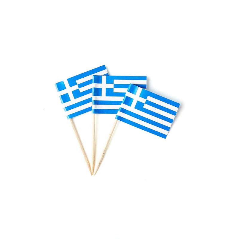 mflagperft Greece Flag Greek Small Toothpick Mini Stick Flags Decorations (100 Pcs) - Image 2