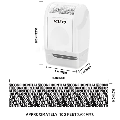 Miseyo Identity Theft Protection Roller Stamps for Data Barcode ID Privacy,Anti-Theft Security Prevention Confidential Roller Stamp Easy for Guard Personal Information Blockout - White - Image 2