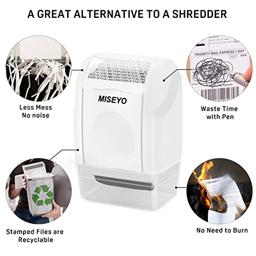 Miseyo Identity Theft Protection Roller Stamps for Data Barcode ID Privacy,Anti-Theft Security Prevention Confidential Roller Stamp Easy for Guard Personal Information Blockout - White - Image 5