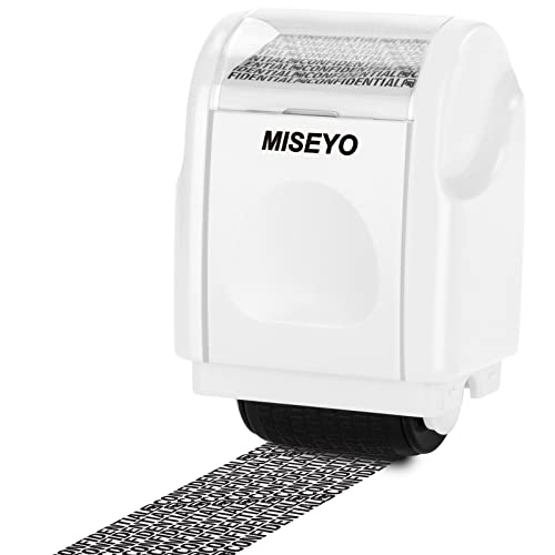 Miseyo Identity Theft Protection Roller Stamps for Data Barcode ID Privacy,Anti-Theft Security Prevention Confidential Roller Stamp Easy for Guard Personal Information Blockout - White - Image 1