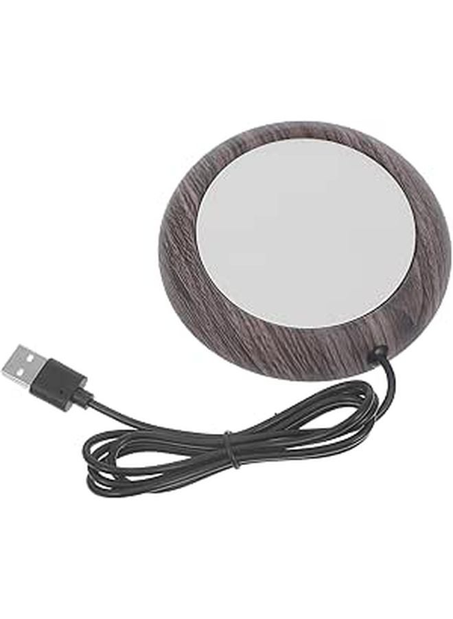 Wood Grain USB Coffee Mug Warmer Thermostatic Heating Coaster For Desk Home Use - Image 1