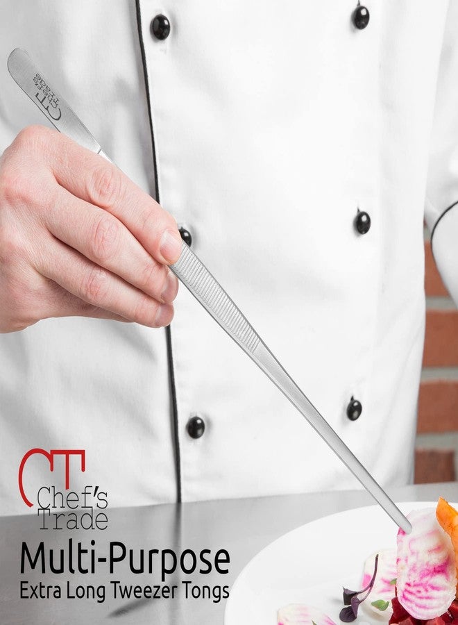 Chef's Trade Professional Kitchen & Cooking Tweezers/Tongs 12" Stainless Steel Multi-Use - Image 5