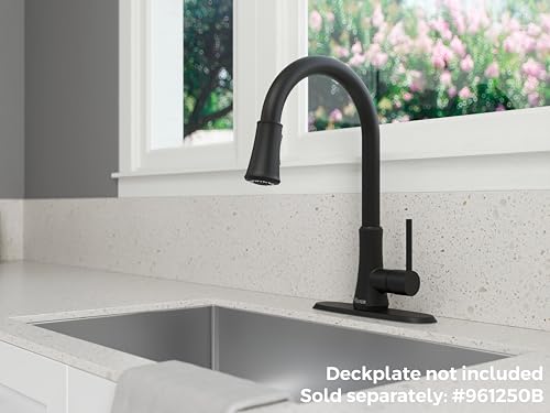 Pfister Pfirst Series Kitchen Faucet with Pull-Down Sprayer, Single Handle, High Arc, Matte Black Finish, G529PF2B - Image 5