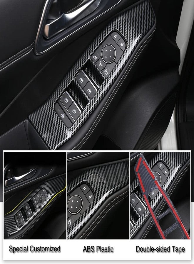XITER 4PCS Carbon Fiber Style Window Switch Panel Cover Door Armrest Cover Window Lift Trim for Nissan Rogue 2021 2022 2023 Interior Accessories - Image 3