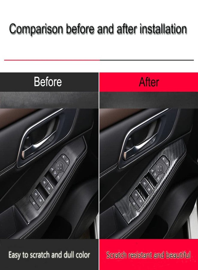 XITER 4PCS Carbon Fiber Style Window Switch Panel Cover Door Armrest Cover Window Lift Trim for Nissan Rogue 2021 2022 2023 Interior Accessories - Image 4
