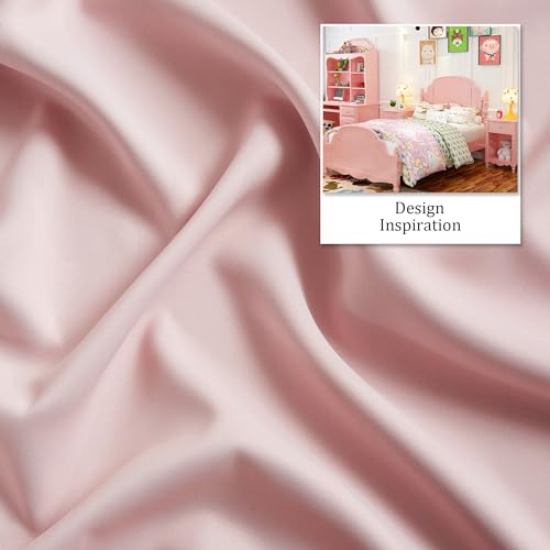 DUALIFE Baby Pink Curtains Panels for Girls Room Nursery Solid Blackout Room Darkening Curtain for Bedroom Grommet Top Window Treatment Drapes 60x120 in Set of 2 - Image 4