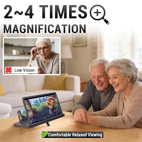 TOSEFES 14" Phone Screen Magnifier, 2026 New 2-in-1 3D HD Portable Projector Screen, Vertical & Horizontal Switch for Movies, Gaming & Live Streaming - Image 3