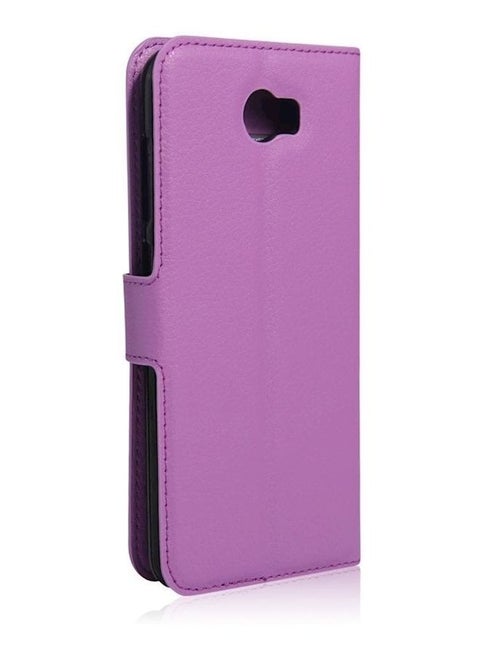 Wallet Case Book Design With Flip Cover For Huawei Y6 Elite Purple