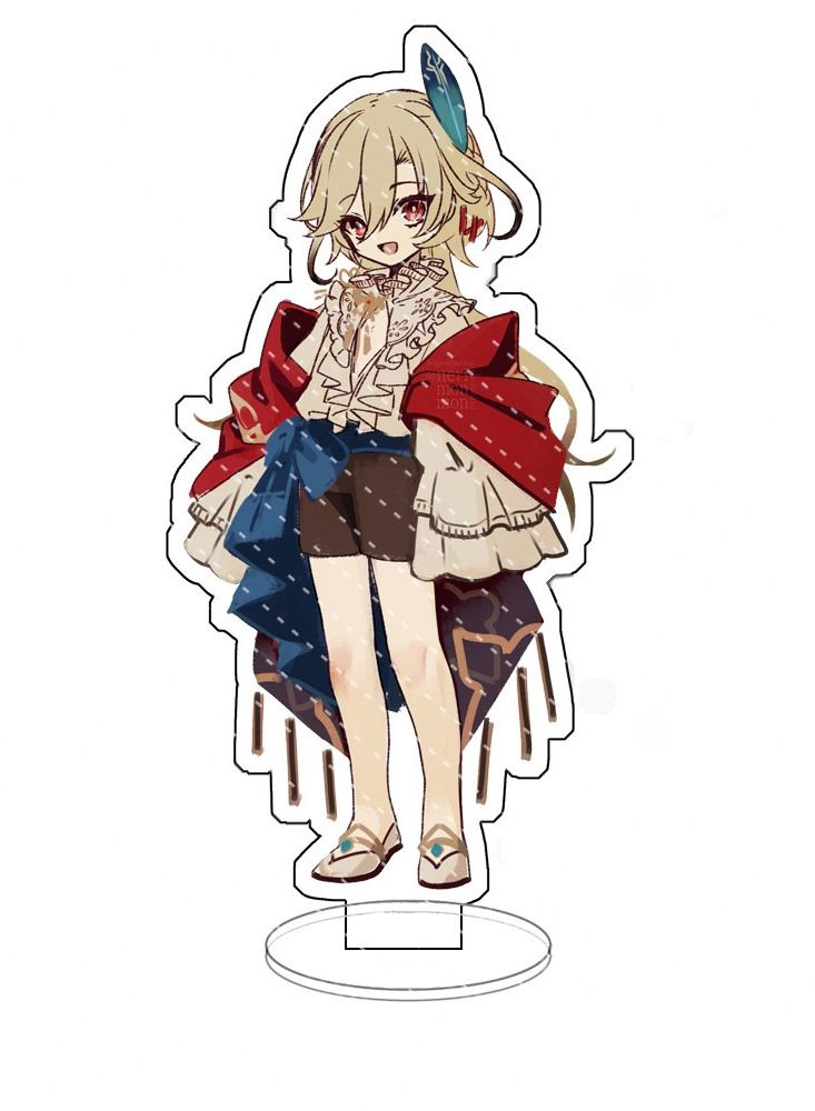 Genshin Impact Stand Figure Acrylic Ornaments Stand Model Collections Peripheral Statue Card Character Proof Series Transparent Figure Model Fans Decoration Collection Desk Decor Toys Cute(5pcs)  - Image 5