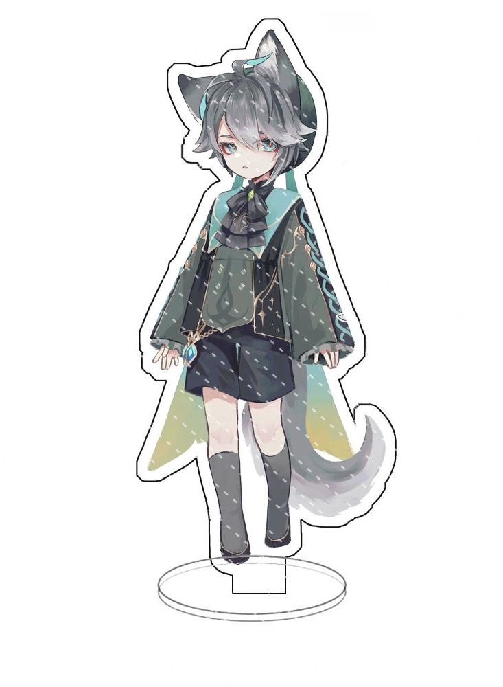 Genshin Impact Stand Figure Acrylic Ornaments Stand Model Collections Peripheral Statue Card Character Proof Series Transparent Figure Model Fans Decoration Collection Desk Decor Toys Cute(5pcs)  - Image 3