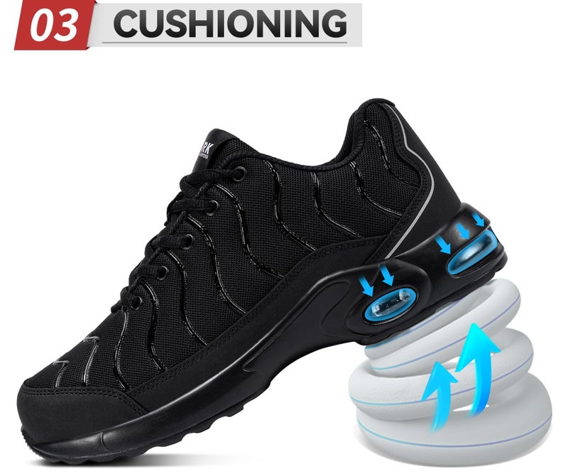 LARNMERN Steel Toe Shoes for Men Lightweight Puncture Proof Safety Toe Tennis Sneakers Comfortable Breathable Work Shoe Slip Resistant Zapatos De Trabajo para(14,Dark,LSE31270) - Image 3