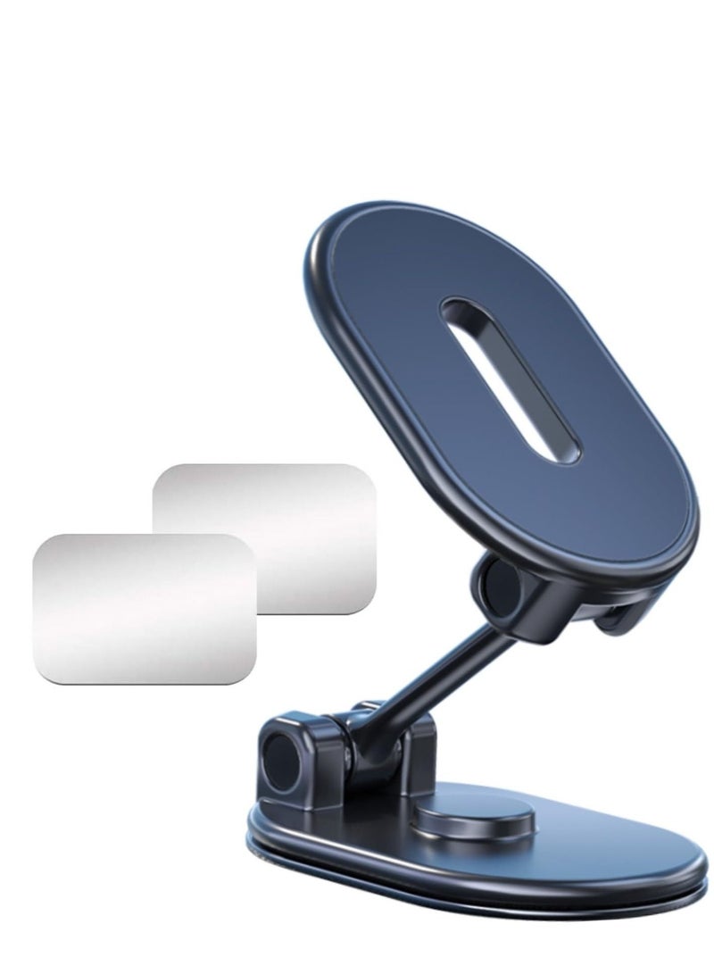 Excefore Phone Mount Magnetic, Alloy Folding Magnetic Phone Holder for Car, Super Strong 8 Magnet with Metal Plate Car Magnetic Phone Holder 360°Rotation Universal Dashboard Phone Car Mount for All Smartphone  - Image 1