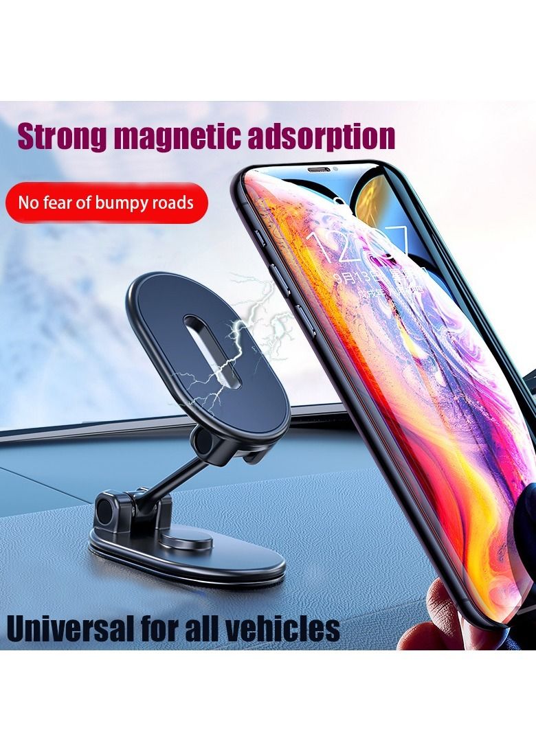 Excefore Phone Mount Magnetic, Alloy Folding Magnetic Phone Holder for Car, Super Strong 8 Magnet with Metal Plate Car Magnetic Phone Holder 360°Rotation Universal Dashboard Phone Car Mount for All Smartphone  - Image 3