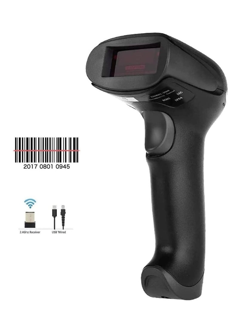 NETUM - NTECH F1900 USB Wireless WiFi Scan Cordless Barcode Scanner Barcode Reader 433Mhz Handheld Scan Barcode Scanner Wireless Black - Image 1