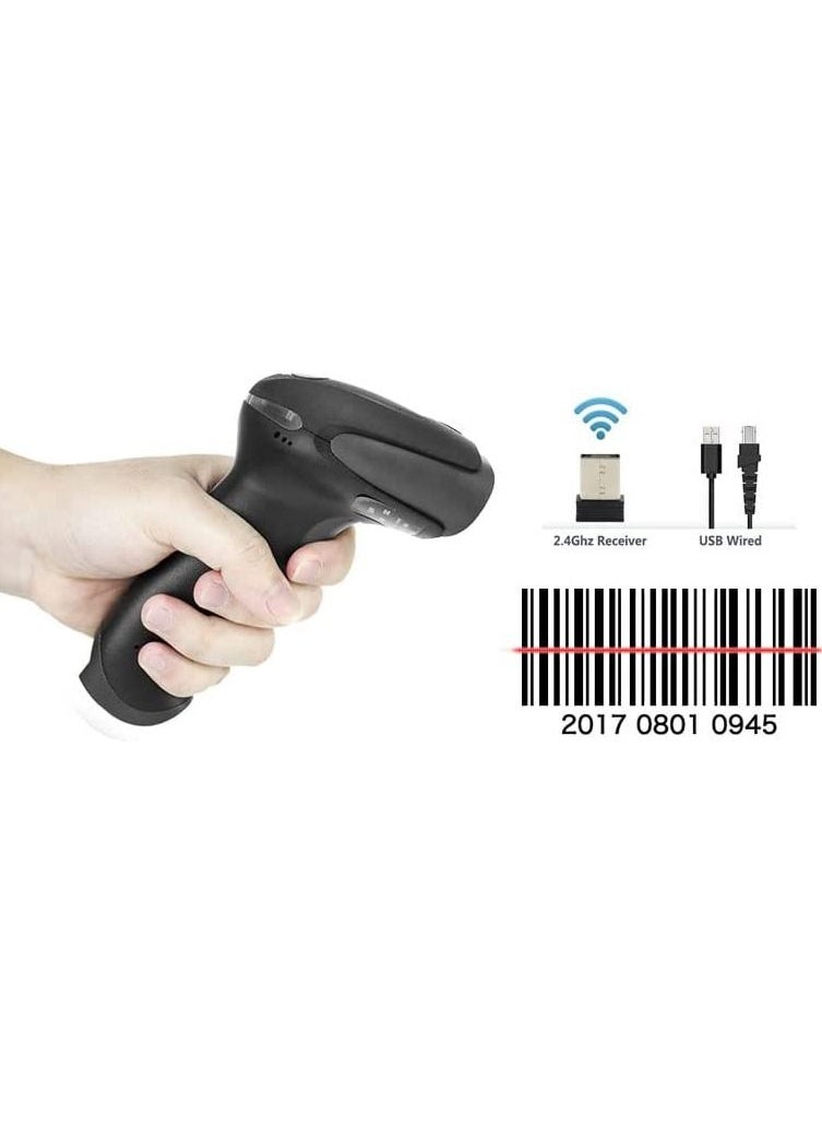 NETUM - NTECH F1900 USB Wireless WiFi Scan Cordless Barcode Scanner Barcode Reader 433Mhz Handheld Scan Barcode Scanner Wireless Black - Image 1