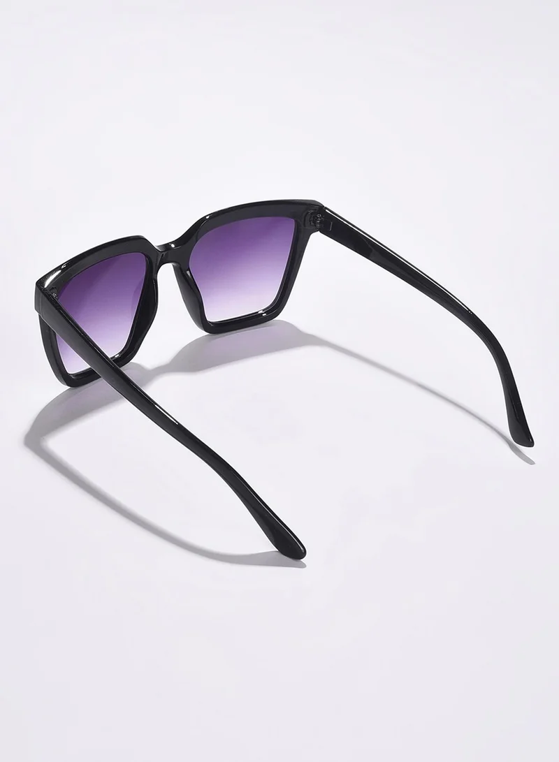 Haute Sauce Purple Lens Black Butterfly Sunglasses