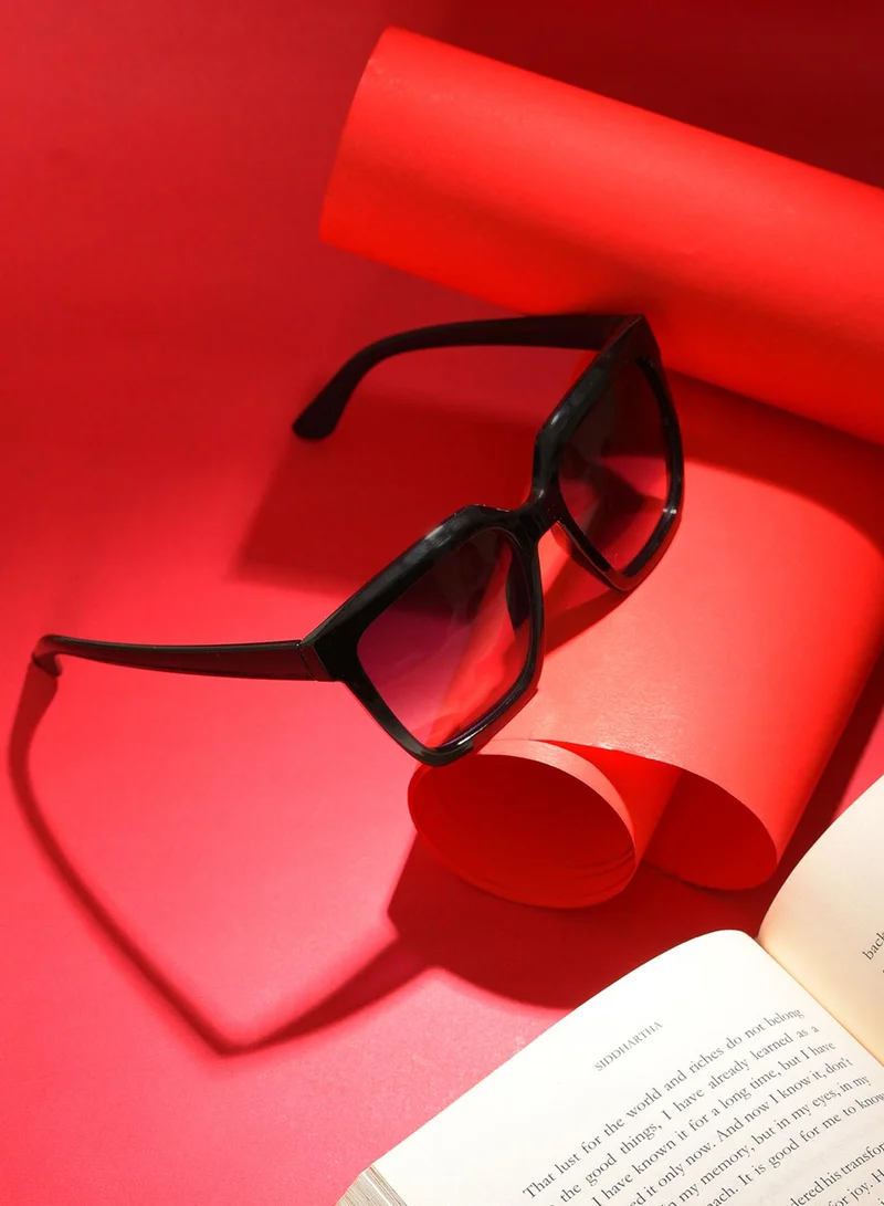 Haute Sauce Purple Lens Black Butterfly Sunglasses