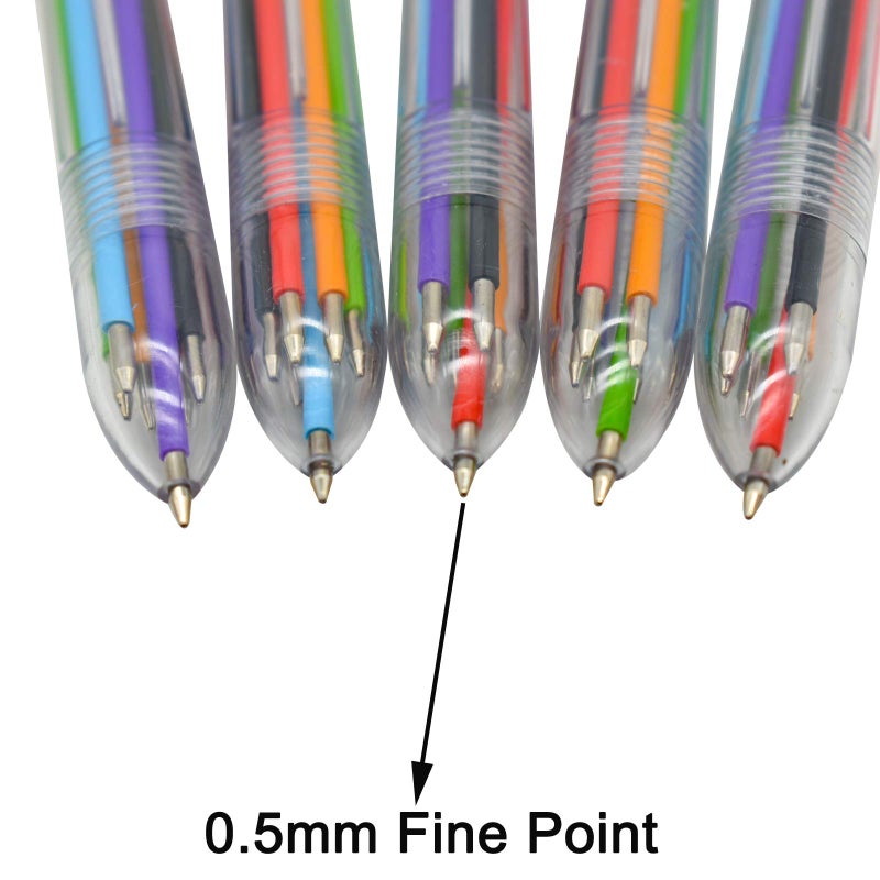 Maydahui 20 PCS Multicolor Ballpoint Pen 6-in-1 Assorted Colors Retractable Ball point Pens for Smooth Writing - Image 3