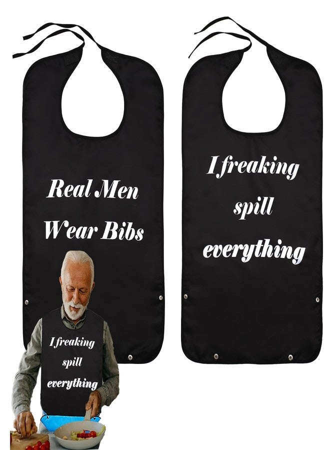 Celuisiva 2 Pcs Adult Bibs for Women Men, Adult Bibs with Velcro, Elderly Eating Assistance Products for Adults, Bedridden - Image 1