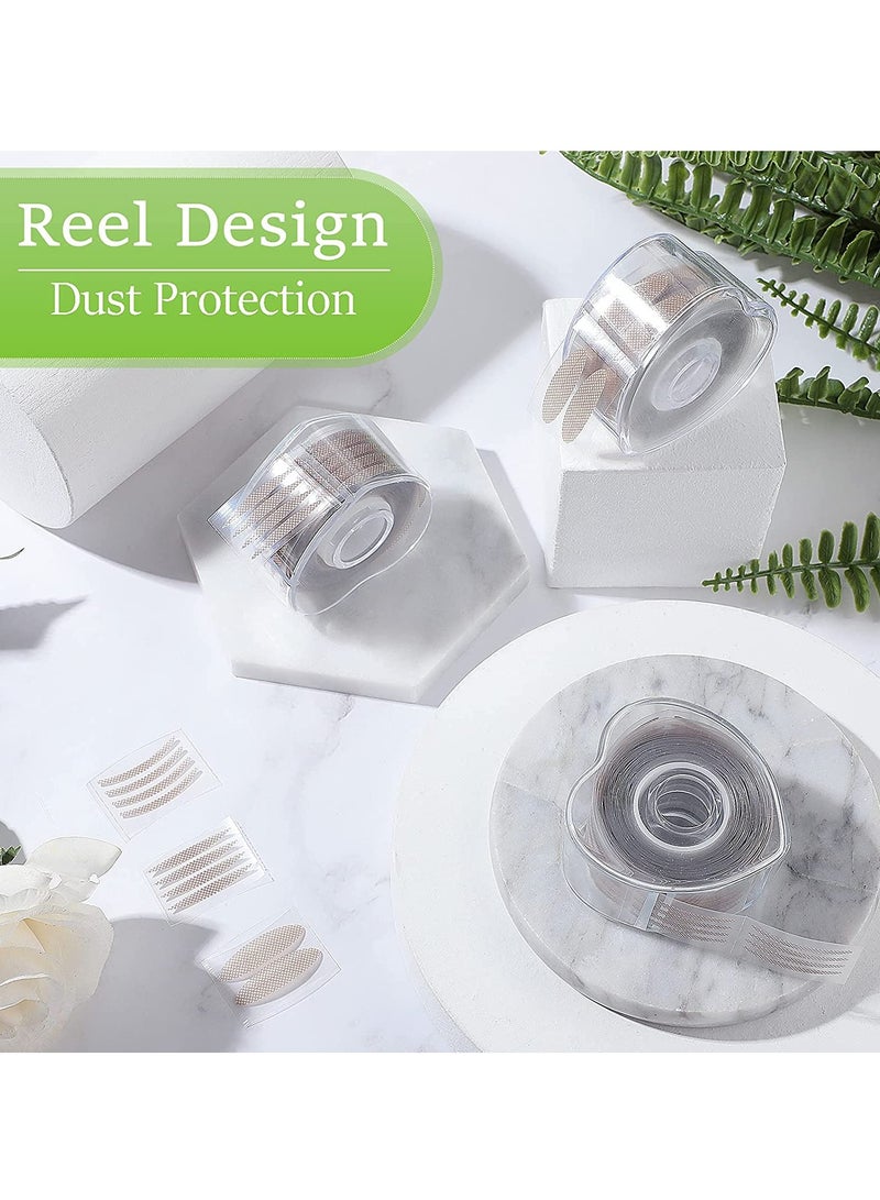 Eyelid Tape Natrual Breathable Eyelid Strips Waterproof Invisible Eyelid Stickers with 3 Pieces Eyelid Forks Tweezer Small Round Head for Women Hooded Eyes Makeup, 1800pcs 3 Styles - Image 2