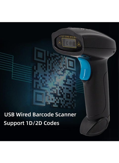 1D/2D Barcode Scanner Handheld USB Wired Bar Code Reader Manual Trigger/Auto Continuous Scanning Support Paper Code Compatible with Windows Android Mac for Supermarket Retail Store Library Logistics Warehouse