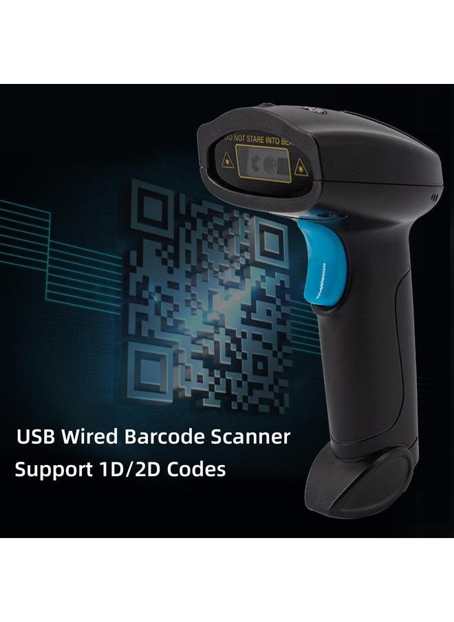 Thoraya 1D/2D Barcode Scanner Handheld USB Wired Bar Code Reader Manual Trigger/Auto Continuous Scanning Support Paper Code Compatible with Windows Android Mac for Supermarket Retail Store Library Logistics Warehouse  - Image 1