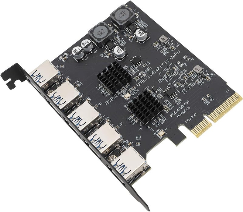 PCIe USB 3.2 Card, 5 Ports 10Gbps Type A PCI Express Expansion Card with Overcurrent Protection for 7 10 11 Linux - Image 4