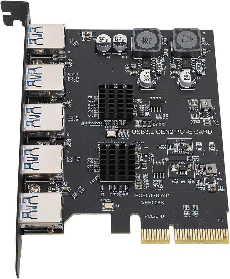 PCIe USB 3.2 Card, 5 Ports 10Gbps Type A PCI Express Expansion Card with Overcurrent Protection for 7 10 11 Linux - Image 5
