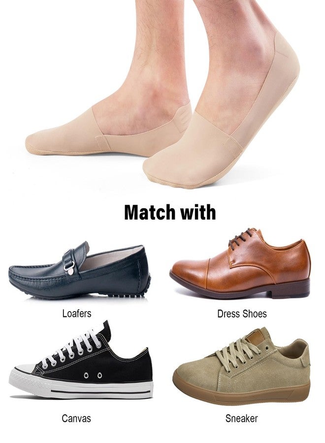 floconssy No Show Socks Men Nylon Non Slip Low Cut Invisible Liner Footies Thin Silk Socks for Loafers Boat Lightweight 6 Pairs Black Nude Size 9-11 - Image 4