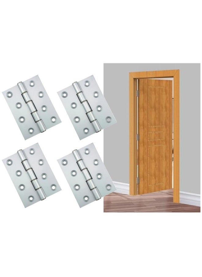 ROBUSTLINE Pack Of 4 Aluminium Hinges 4 Inch x 3 Inch x 3 With Nylon Washer 