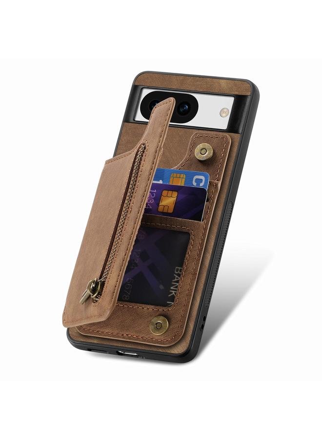 S-TOP Case For Google Pixel 9 / 9 Pro Retro Leather Zipper Wallet Back Phone Case - Image 4