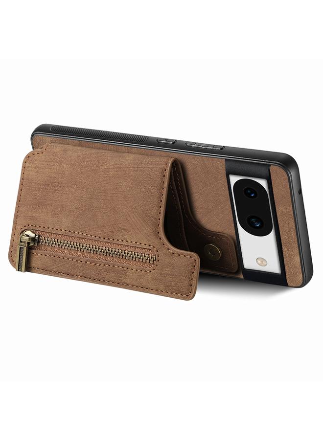 S-TOP Case For Google Pixel 9 / 9 Pro Retro Leather Zipper Wallet Back Phone Case - Image 3