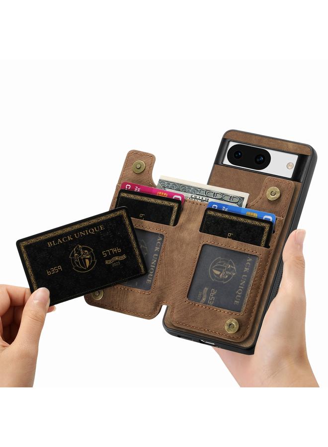 S-TOP Case For Google Pixel 9 / 9 Pro Retro Leather Zipper Wallet Back Phone Case - Image 5