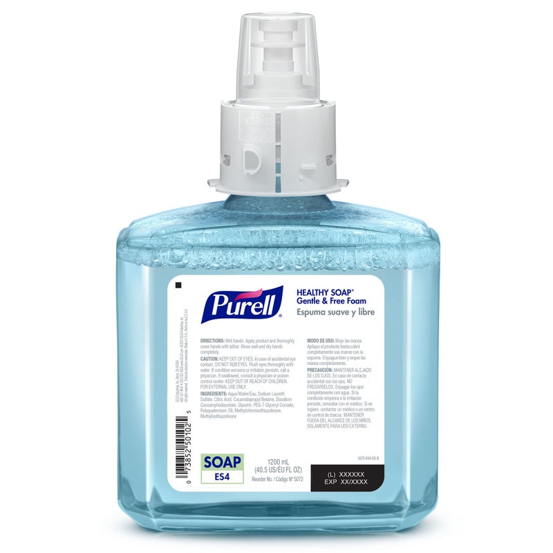 PURELL Brand HEALTHY SOAP Gentle & Free Foam, Fragrance Free, 1200 mL Hand Soap Refill for PURELL ES4 Manual Soap Dispenser (Pack of 2) - 5072-02 - Manufactured by GOJO, Inc. - Image 2