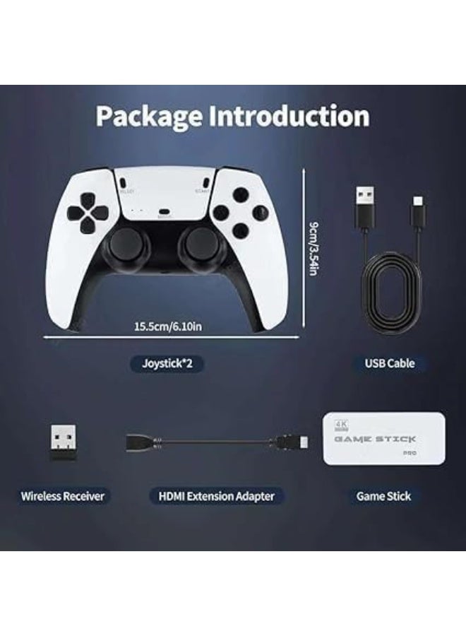 ACLIX Plug & Play Video TV Game 4K Ultra HD Game Stick with 15,000+ Built-in Games || 9 Emulators, Wireless Retro Game Console with 64GB Storage – Perfect for Kids, Family Fun, and Nostalgic Gaming – Easy Setup, Retro Gaming System – White - Image 2