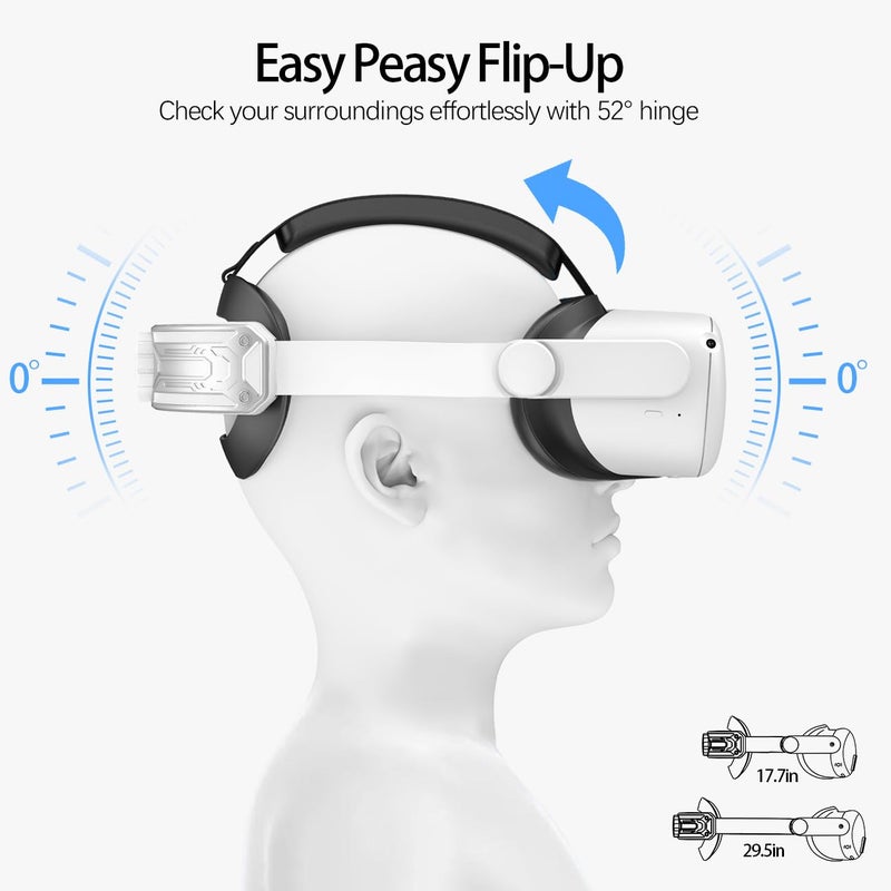 AMZDM Head Strap for Meta Quest 2 VR Headset Elite Strap Adjustable Soft Cushion Headstrap Oculus Quest 2 Replacement for Virtual Reality - Image 3