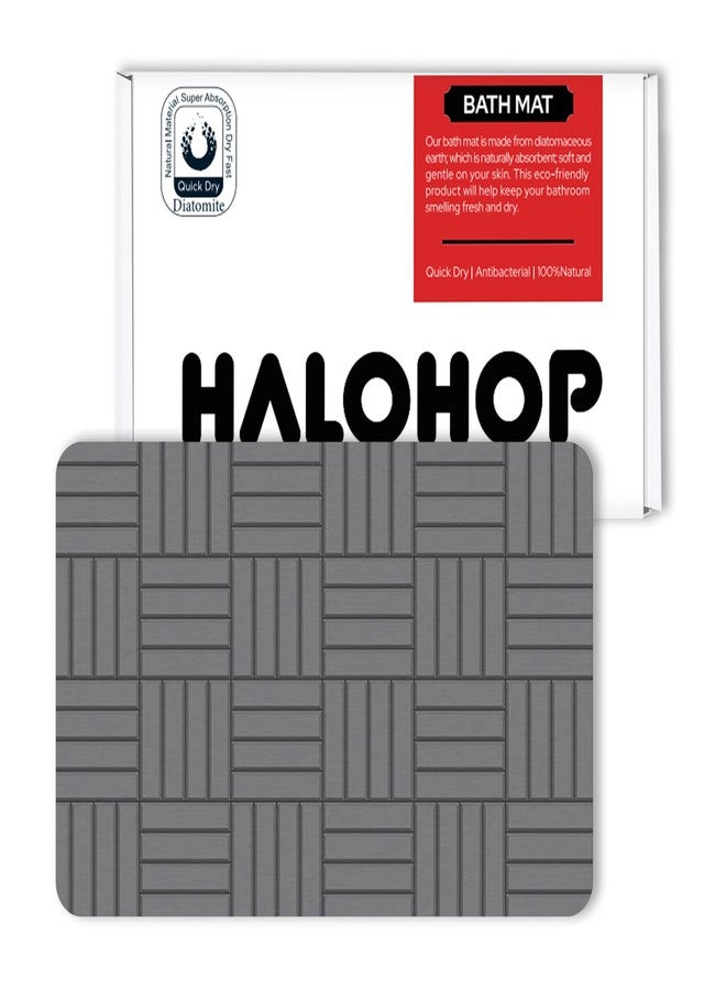 Halohop Stone Bathroom Mat, Diatomaceous Earth Non-Slip Shower Mat - Quick Drying Absorbent TerraDry for Bathroom - Elegant & Modern Design, Easy to Clean (Weave) - Image 1