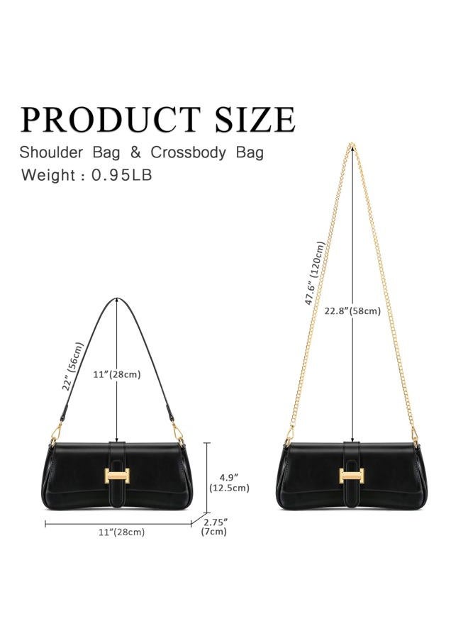 kkxiu Shoulder Bag for Women, Small Handbag Hobo Purses, Retro Clutch Underarm Bag, Black01 - Image 5
