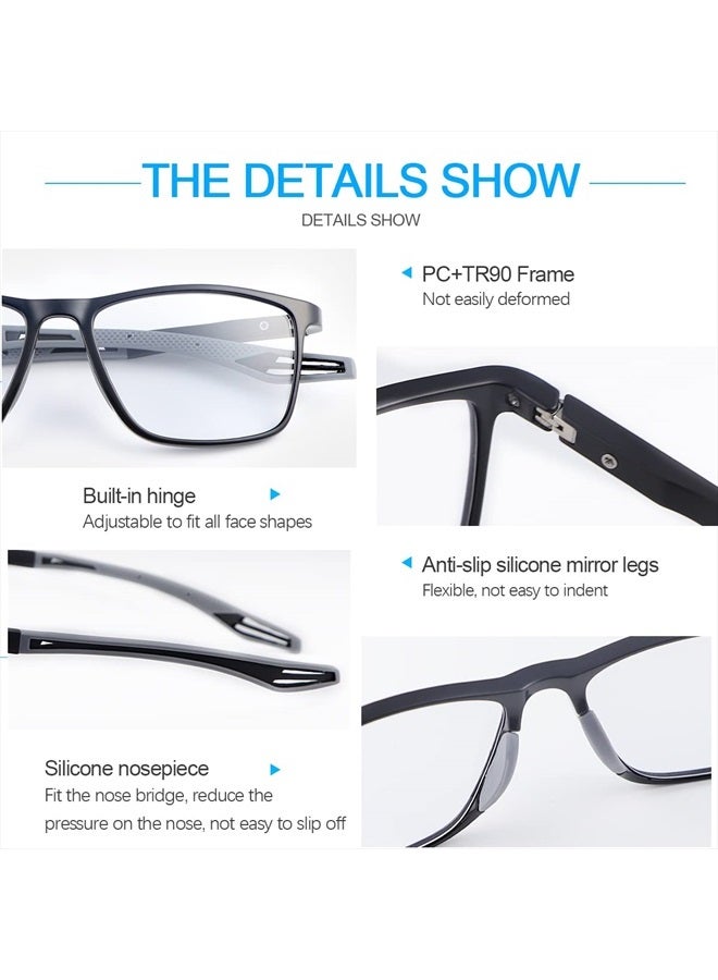 MIRYEA Photochromic Progressive Multifocus Reading Sunglasses Spring Hinges Blue Light Blocking Computer Glasses UV400 Protection Multifocal Transition Sun Readers Anti Glare Shades Eyeglasses Eyewear - Image 4