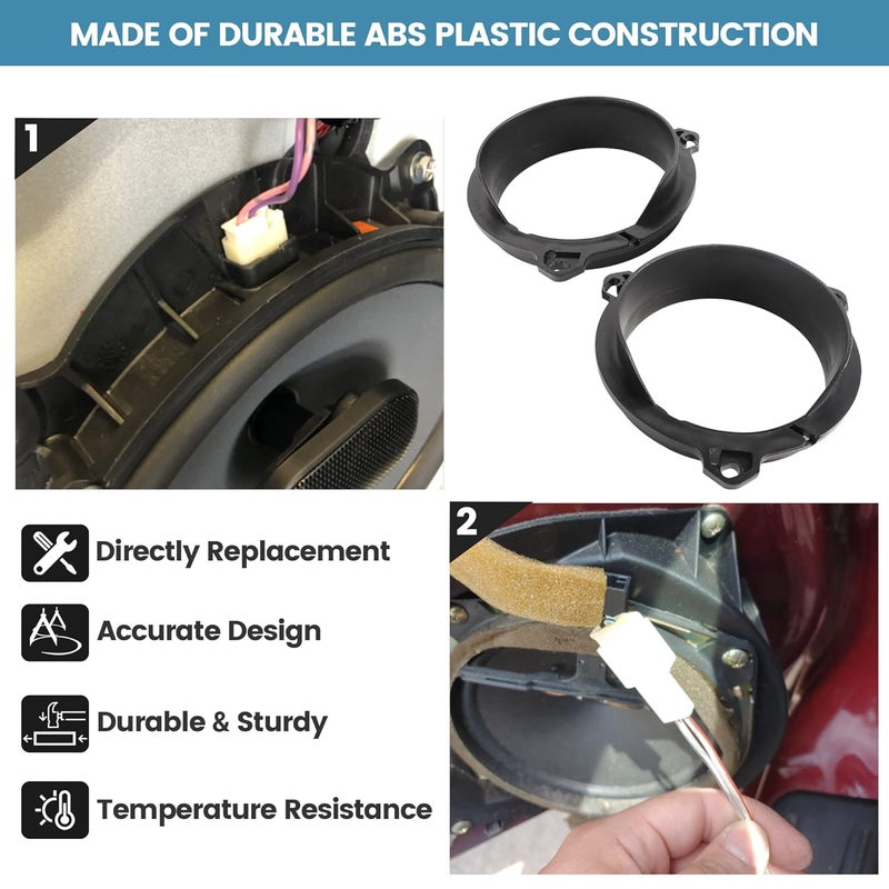 RED WOLF 6.5 Inch Door Speaker Adapter Spacer Ring with Wire Harness for Toyota and Scion - Image 2