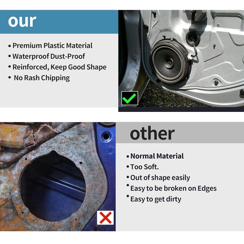 RED WOLF 6.5 Inch Door Speaker Adapter Spacer Ring with Wire Harness for Toyota and Scion - Image 5