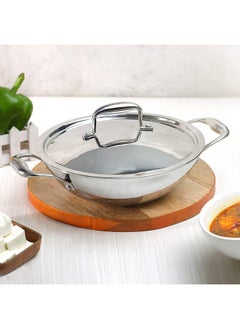 VINOD Vinod Platinum Triply Stainless Steel Extra Deep Kadai with Stainless Steel Lid 1.5 litres Capacity (20 cm Diameter) | 20 cm Triply Stainless Steel Kadai, Silver (Induction and Gas Stove Friendly)  - Image 2