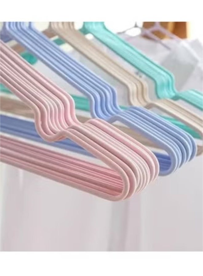 Set of 10 Non-Slip Stainless Steel Clothes Hangers Multicolour - Image 2