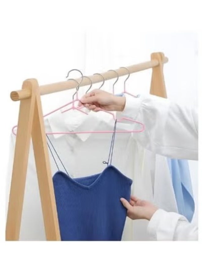 Set of 10 Non-Slip Stainless Steel Clothes Hangers Multicolour - Image 4