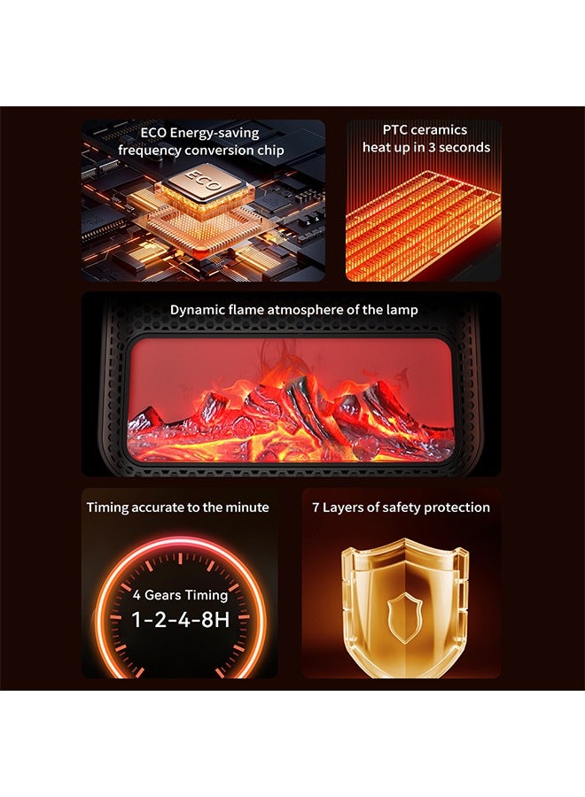 جوشبيرغ سخان مساحة محمول، سخانات كهربائية صغيرة ثلاثية الأبعاد، سخان مروحة غرفة سيراميك سريع التسخين PTC، حماية آمنة للاستخدام في غرفة النوم والمكتب والتخييم - Image 3
