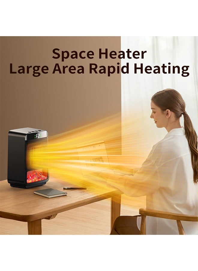 جوشبيرغ سخان مساحة محمول، سخانات كهربائية صغيرة ثلاثية الأبعاد، سخان مروحة غرفة سيراميك سريع التسخين PTC، حماية آمنة للاستخدام في غرفة النوم والمكتب والتخييم - Image 4