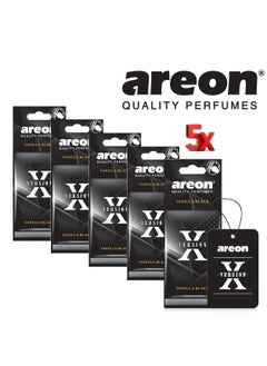 Areon Hanging X Version Car Air Freshener With Vanilla Black Scent 5 pieces  - Image 1