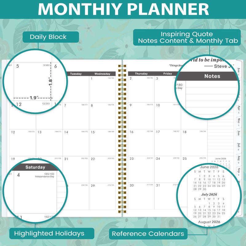 Feteulo 2026-2029 Monthly Planner/Calendar - JUL. 2026 - JUN. 2029, 9" Ã— 11", 3 Year Monthly Planner 2026-2029, Large 36-Month Calendar with Tab, Back Pocket, Twin-Wire Binding, Premium Paper, Note Page - Image 3