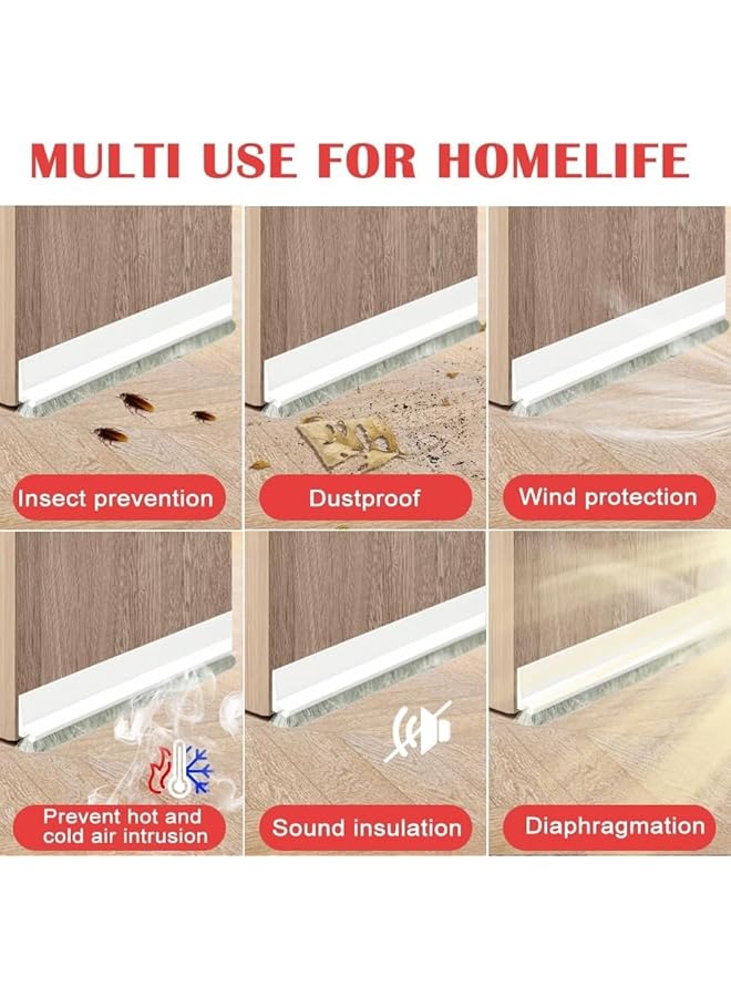 إيروريكس مانع تيار الهواء أسفل الباب لمنع تسرب الهواء وعزل الغبار والصوت، مانع تسرب أسفل الباب لمنع تسرب الغبار والصوت، مقاوم للرياح والأمطار 100 سم * 53 مم - Image 5